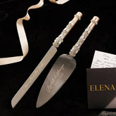 Wedding Flutes Ruta & Cake Set in Champagne color - ELENA HONCH