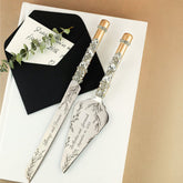 Wedding Flutes Ruta & Cake Set in Champagne color - ELENA HONCH