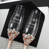 Wedding Flutes Ruta with Cake Set in Rose & Gold - ELENA HONCH