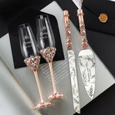 Wedding Flutes Ruta with Cake Set in Rose & Gold - ELENA HONCH