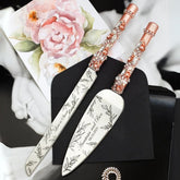 Wedding Flutes with Cake Set in Rose & Gold - ELENA HONCH