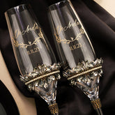 Wedding Glasses Black & Gold - ELENA HONCH