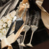 Wedding Glasses & Cake Set Blossom Ivory With Pearls - ELENA HONCH