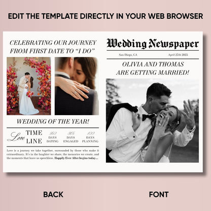 Wedding Newspaper Template - ELENA HONCH