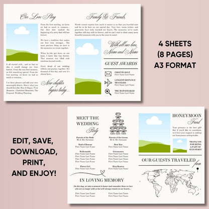 Wedding Newspaper Template - ELENA HONCH