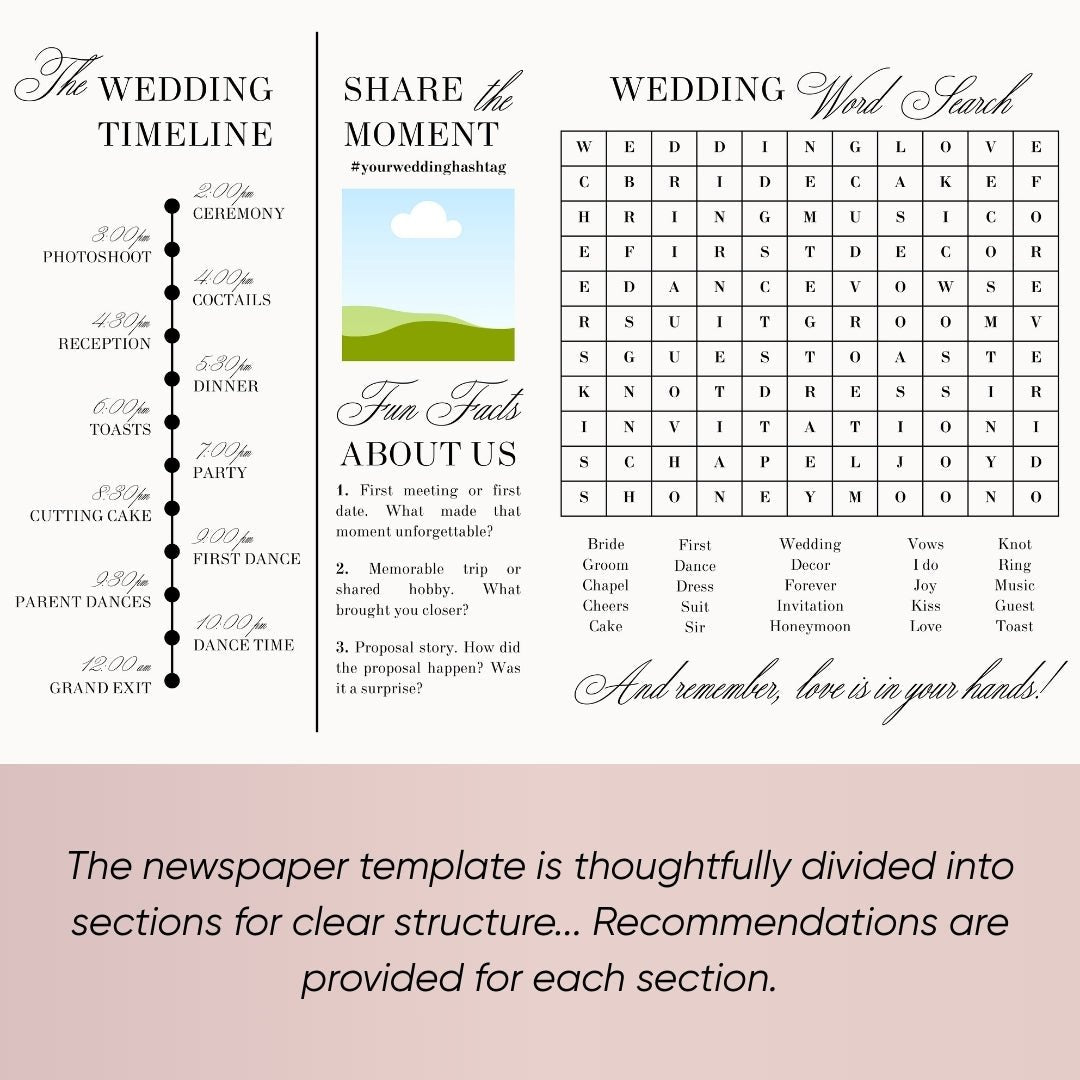 Wedding Newspaper Template - ELENA HONCH