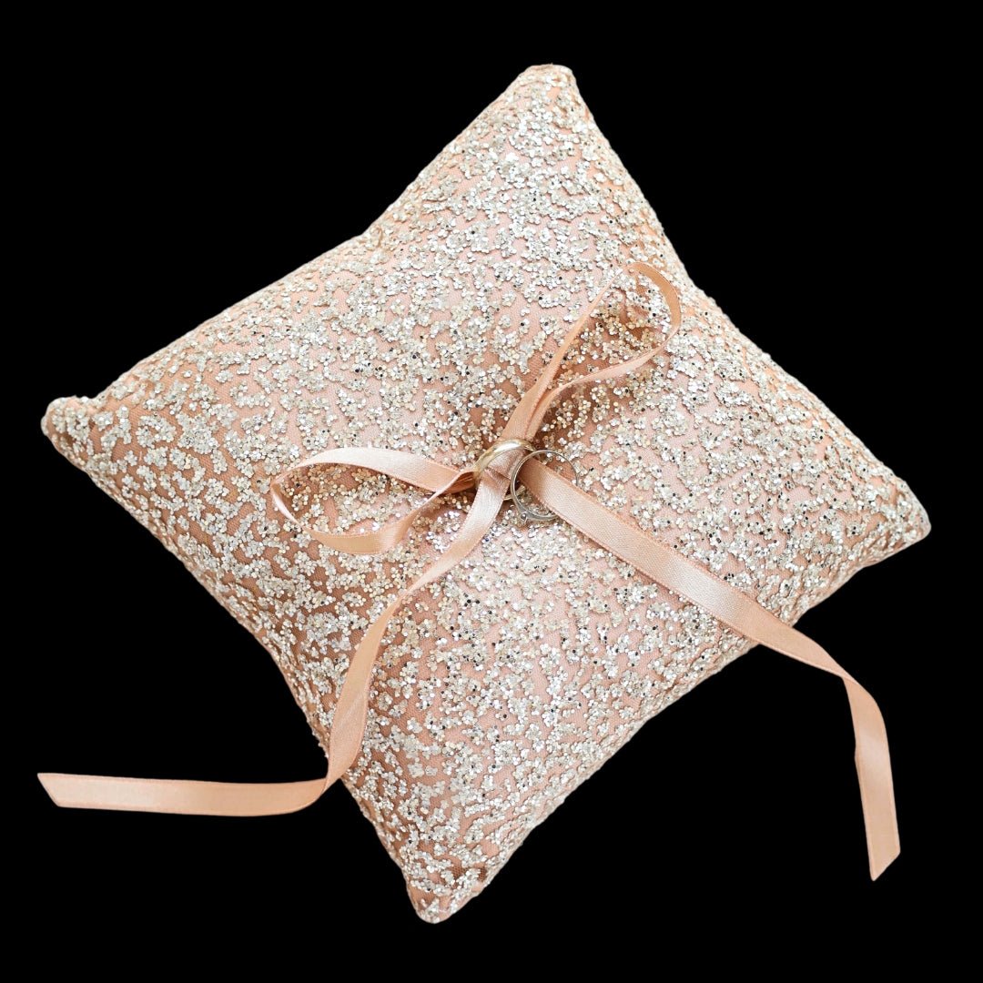 Wedding Pillow For Rings Champagne - ELENA HONCH