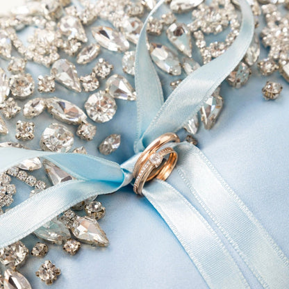 Wedding Pillow For Rings In Baby Blue - ELENA HONCH