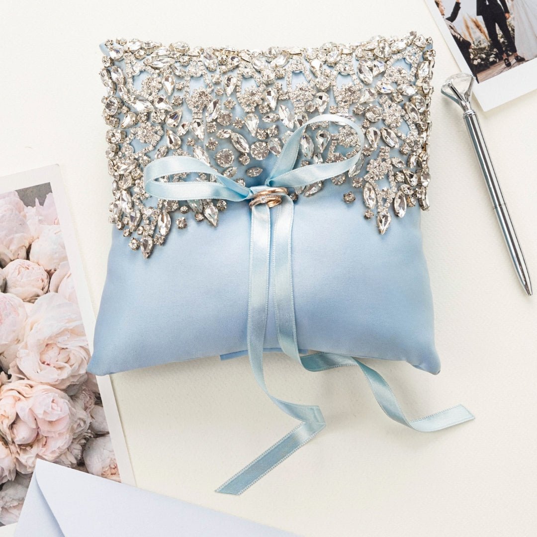 Wedding Pillow For Rings In Baby Blue - ELENA HONCH