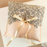 Wedding Pillow For Rings In Champagne - ELENA HONCH