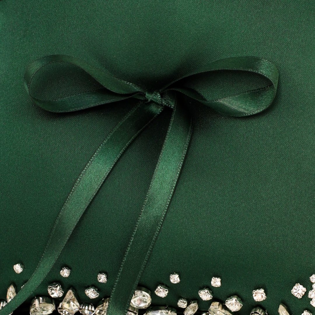 Wedding Pillow For Rings In Emerald - ELENA HONCH