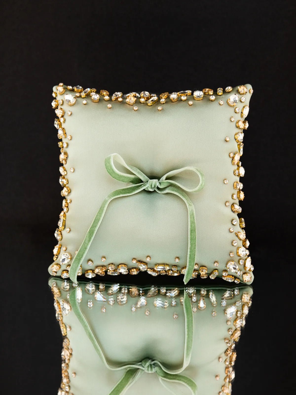 Wedding Pillow For Rings In Olive - ELENA HONCH