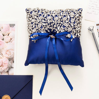 Wedding Pillow For Rings In Royal Blue - ELENA HONCH