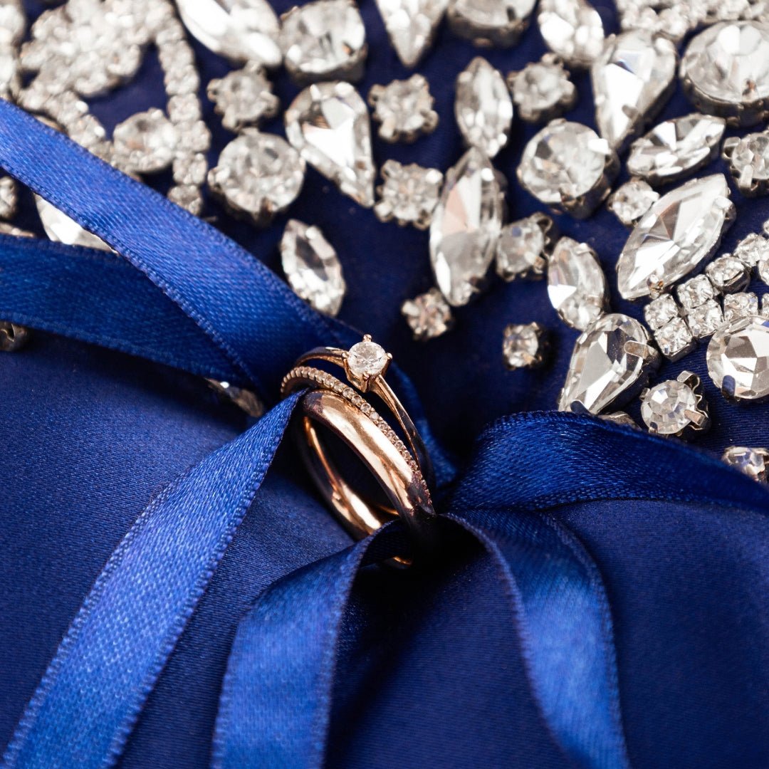 Wedding Pillow For Rings In Royal Blue - ELENA HONCH