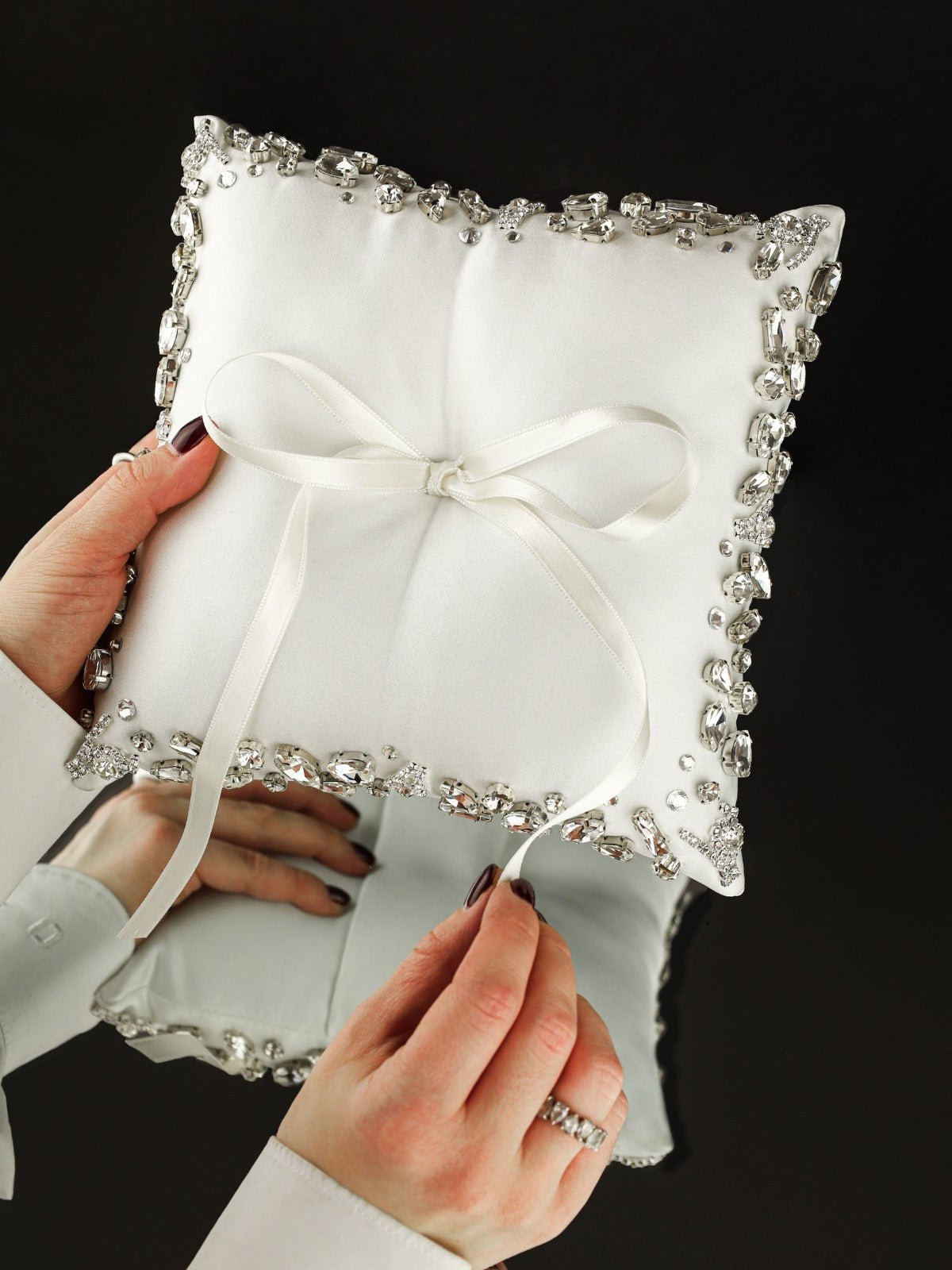 Wedding Pillow For Rings In White - ELENA HONCH