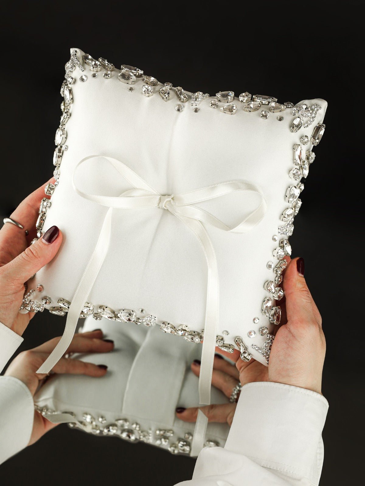 Wedding Pillow For Rings In White - ELENA HONCH