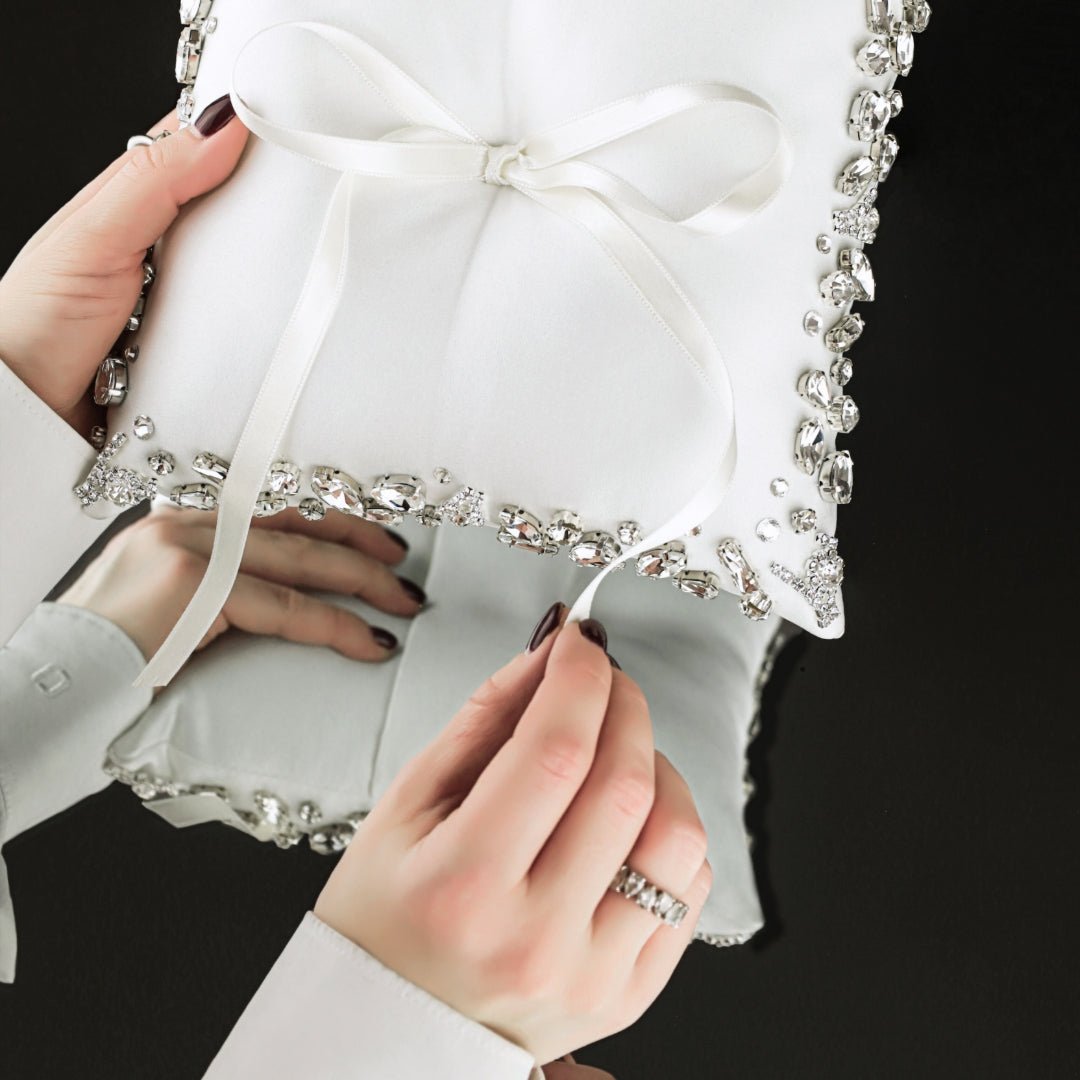 Wedding Pillow For Rings In White - ELENA HONCH