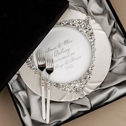 White Set Blossom in Silver Satin-Lined Boxes - ELENA HONCH