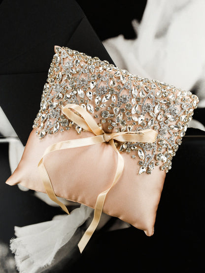 Wedding Pillow For Rings In Champagne