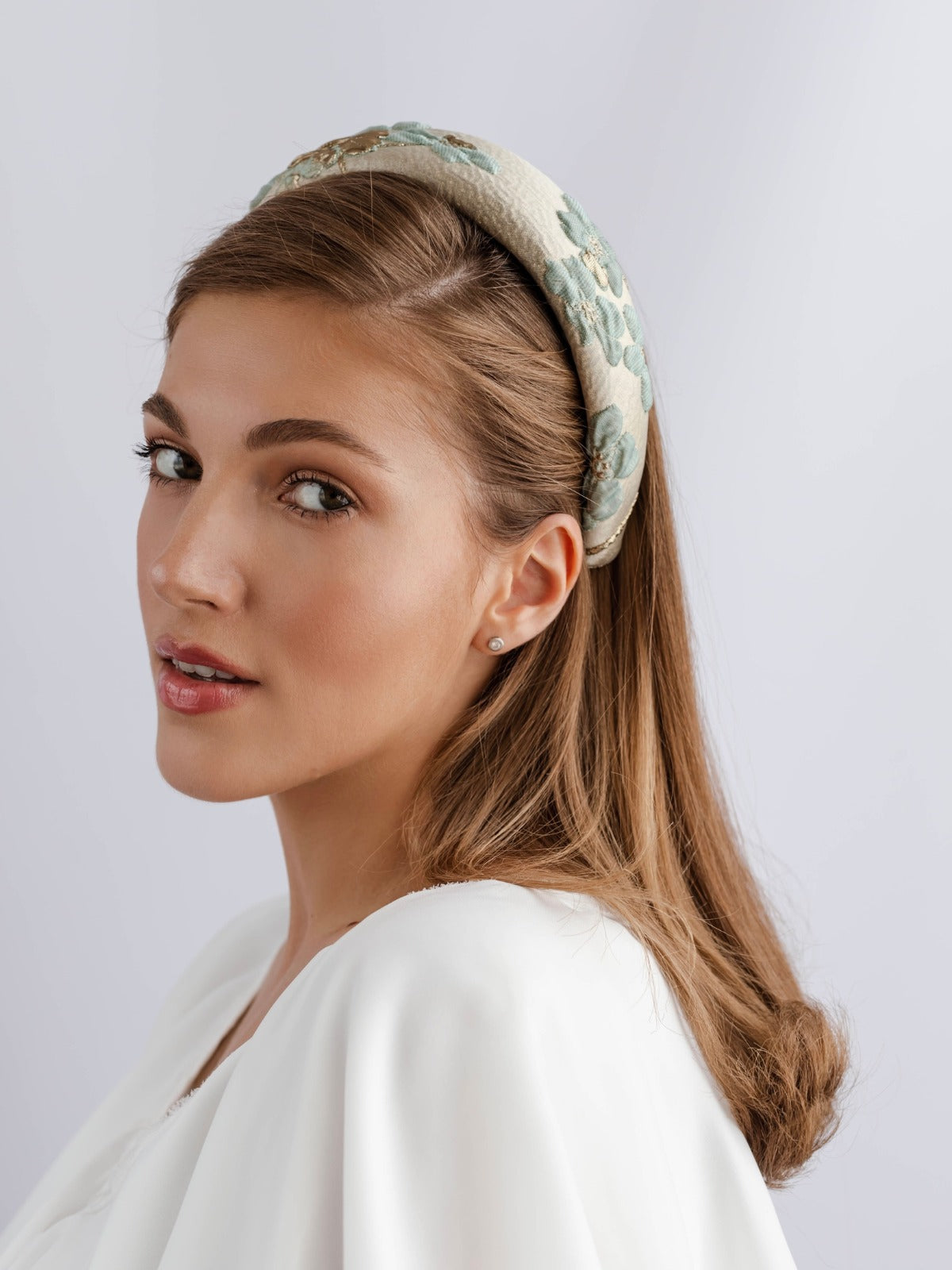 Elina Mint &amp; Gold Headband